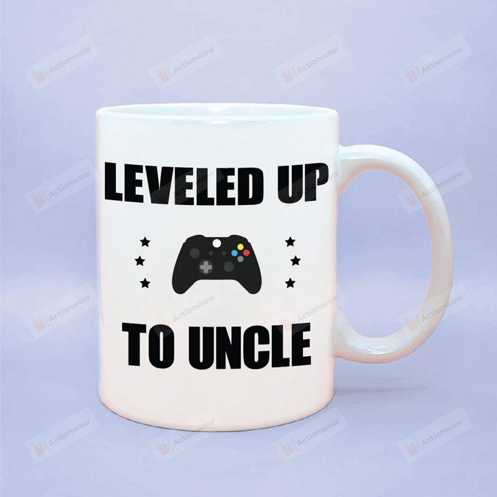 Leveled Up To Uncle Coffee Mug, New Uncle Baby Shower Cups, New Uncle Mug, Video Game Mug, Pregnancy Announcement Idea, New Uncle Gift Ideas, Funcle Gifts
