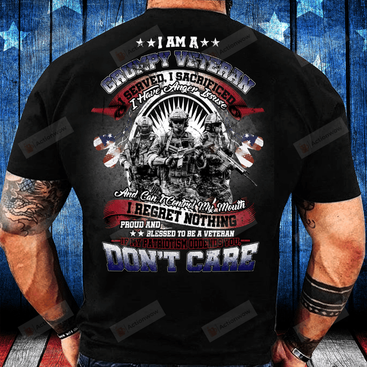 I Am Grumpy Veteran Proud And Blessed To Be A Veteran T-Shirt