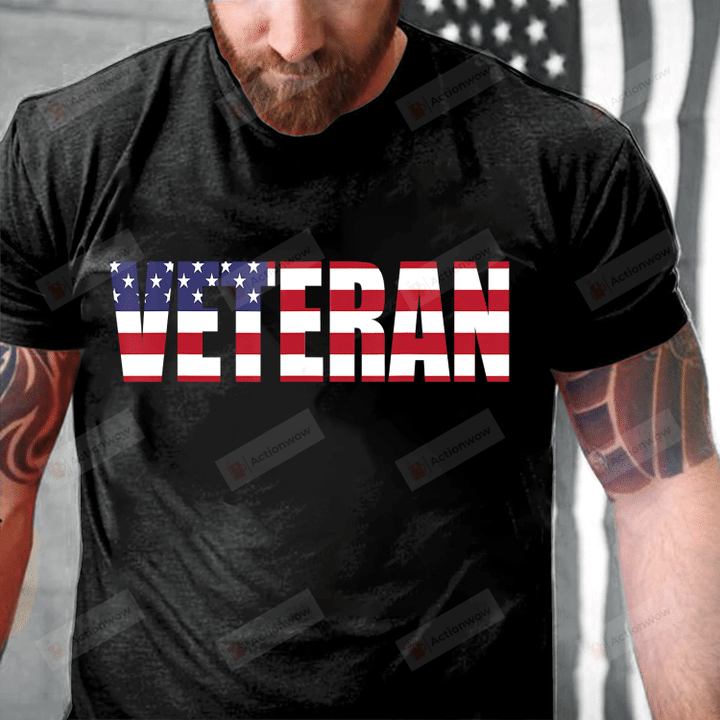 American Flag Military Veteran Of Vietnam Afghanistan Iraq T-Shirt