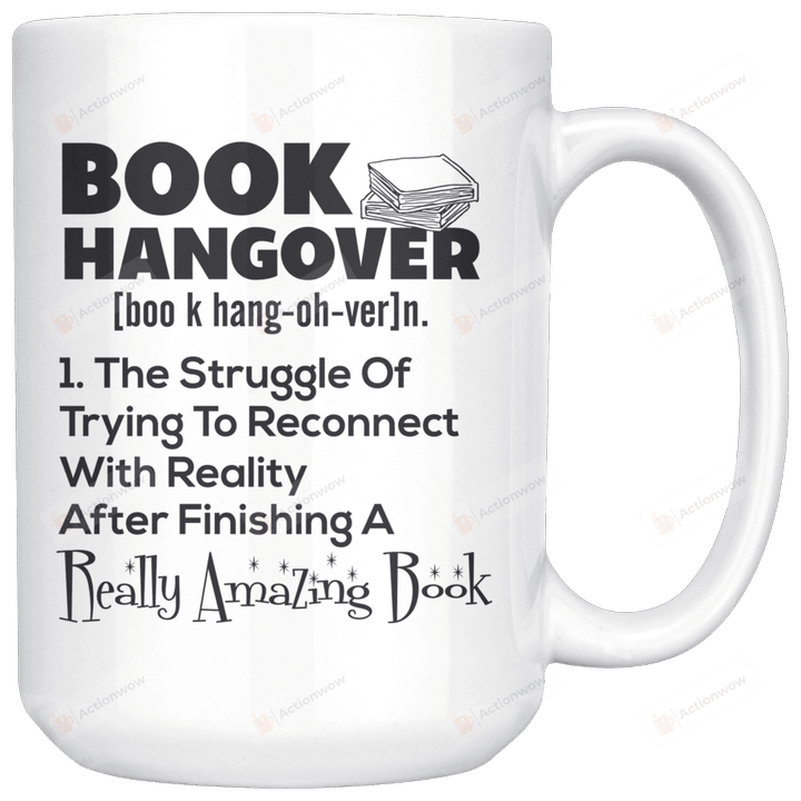 Book Hangover Mug, Bookaholic Mug, Book Hangover Definition Mug, Book Lovers Quote Mug, Book Lovers Mug, Book Addicts Mug, Gift For Book Nerd Bookworm