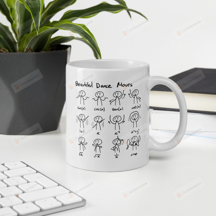 Math Stick Figures Mug, Beautiful Dance Moves Coffee Mug, Funny Math Teacher Gifts, Back To School Gift From Students, Math Lover Gift