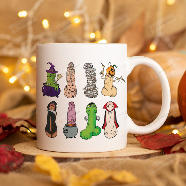 Halloween Penis Mug, Funny Penis Coffee Mugs, Spooky Mug, Halloween Gifts For Boyfriend, Gag Gift, Naughty Humor Mugs, Inappropriate Gift