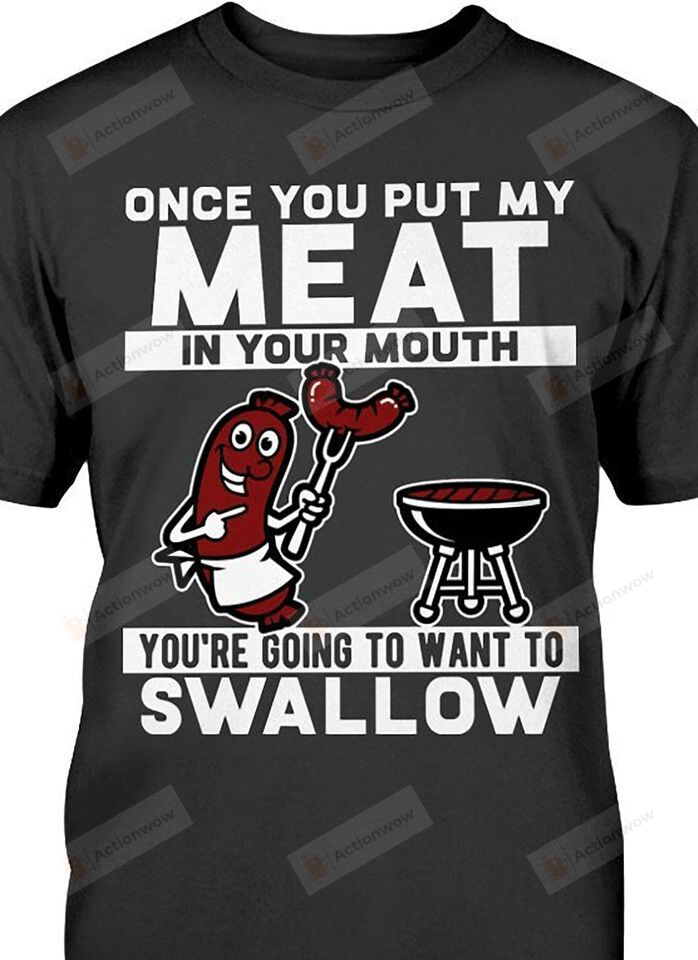 Meat Mouth T-Shirt, Funny Bbq Shirts, Gift For Men Who Grill, Gifts For Grilling Lover