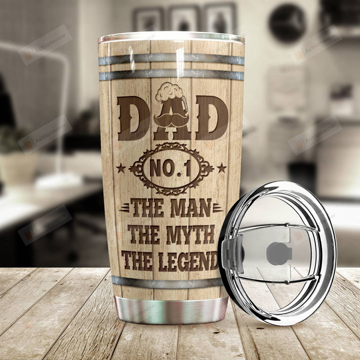 Best Dad Ever Tumbler, Dad The Man The Myth The Legend, Best Gifts For Dad, #1 Dad 20oz Stainless Steel Tumbler For Dad, Gifts From Daughter And Son Or Wife On Birthday Fathers Day Christmas