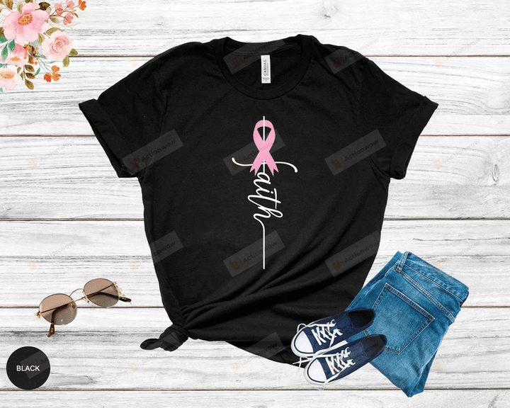 Breast Cancer Awareness Month Shirt, Faith Ribbon Breast Cancer Shirt, Breast Cancer Shirt, Breast Cancer Awareness Shirt, Ribbon Gifts For Women Lover