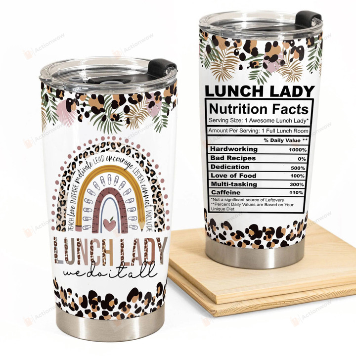 Amz Sp 20oz Tumblerlunch Lady Nutrition Facts Tumbler, Lunch Lady We Do It All Tumbler Gifts For Lunch Lady, School Cafeteria Crew, Back To School Gift, First Day Of School