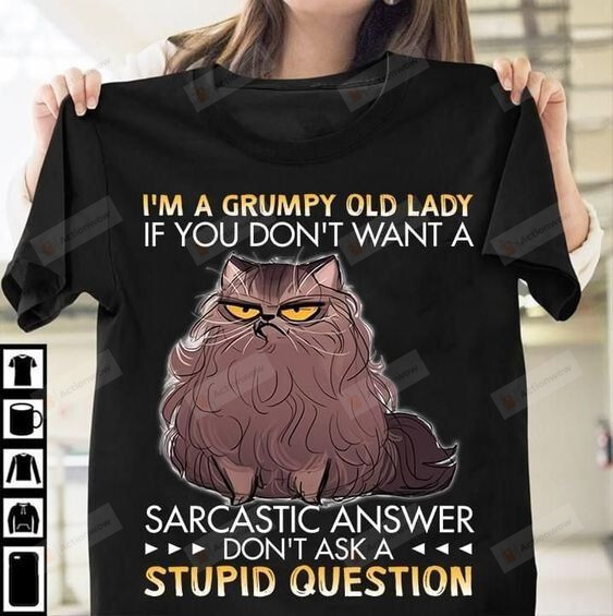 Raccoon I M A Grumpy Old Lady T Shirt, Funny Raccoon T-Shirt, Gift For Holiday