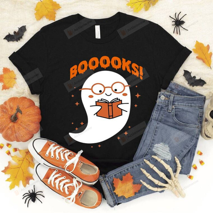 Booooks Shirt, Ghost Books, Halloween Teacher T-Shirt, Halloween Reading Shirt, Librarian Shirt, Bookworm Gift, Halloween Party Teacher Shirt