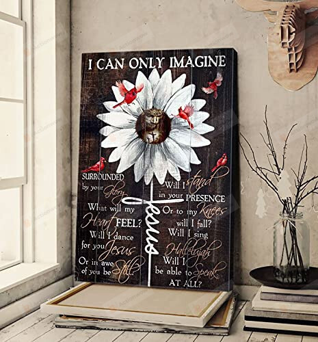 Daisy Flower Christian Wall Art Poster Canvas, I Can Only Imagine Jesus Canvas Print, Jesus Poster Canvas Art