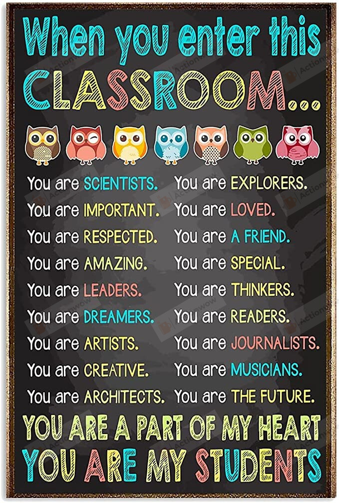 Back To School Poster Gifts For Teacher From Student When You Enter This Classroom Hanging Home Decor Wall Art Print Teacher Appreciation Gifts Ideas For Back To School Canvas Poster
