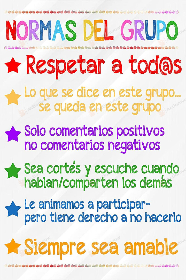 Spanish Counseling Group Rules Confidentiality Poster Canvas, Spanish Classroom Rules, Clase De Español Reglas, High School Spanish Teacher, Spanish Classroom Sign, Back To School Gifts