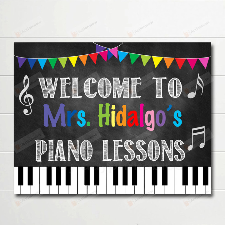 Music Teacher Classroom Canvas Poster, Personalized Welcome To Music Class Canvas Poster, Music Classroom Wall Art Decor, Gifts For Music Teacher