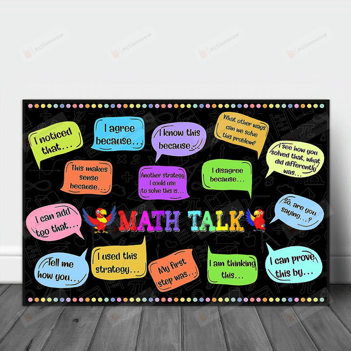 Math Talk Poster Math Classroom Poster Back To School Gifts For Teacher, High School Classroom, Middle School Classroom Or Elementary Classroom Decorations Poster No Frame Or Canvas 0.75