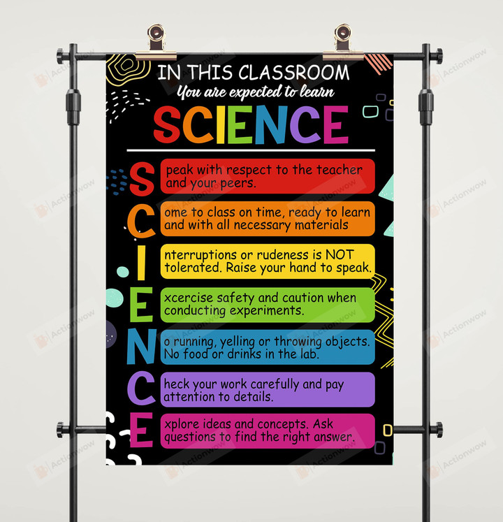 Science In This Classroom Poster Class Rules Classroom Rules Posters For Elementary School Champs Classroom Poster