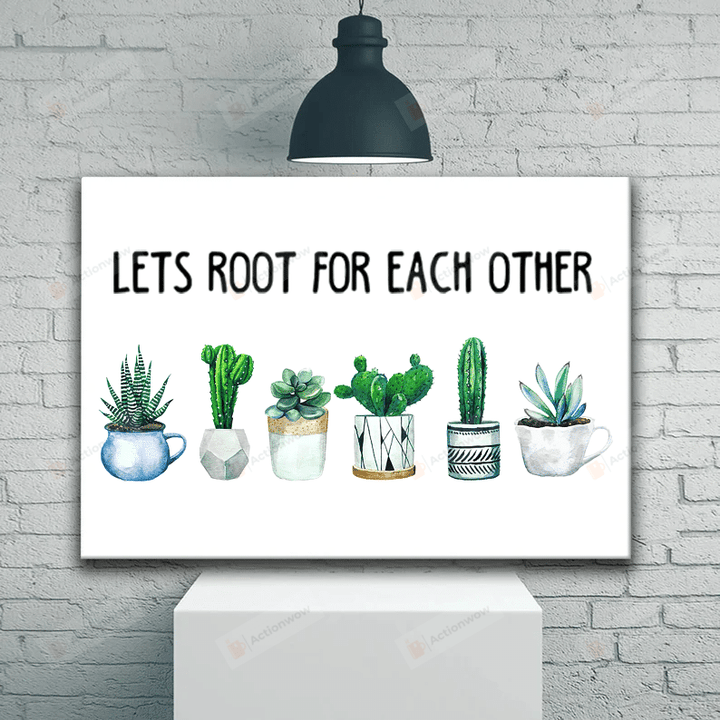 Let's Root For Each Other Poster Canvas, Boho Classroom Decor, Classroom Poster, Plant Classroom Poster, Back To School Gifts
