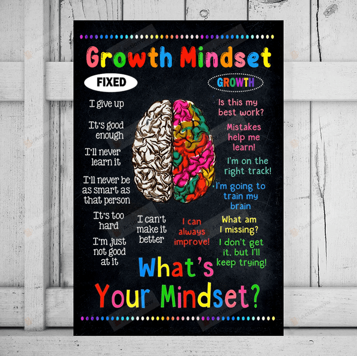 Growth Mindset Poster Canvas, In This Classroom Canvas Print, Gifts For Teachers From Students, Back To School Gifts