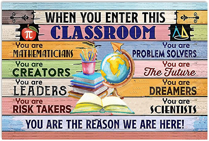 When You Enter This Classroom Math Poster Canvas, Math Classroom Canvas Print, Gifts For Teachers From Students, Back To School Gifts