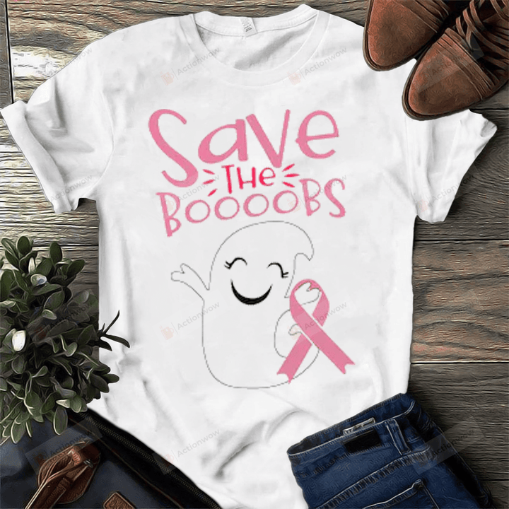 Breast Cancer Awareness Shirt, Halloween Shirt, Cute Ghost Shirt, Halloween Ghost Shirt, Funny Halloween Shirt, October Shirt, Cancer Awareness Shirt