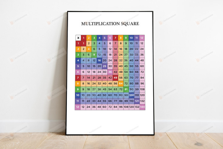 Multiplication Square Poster Canvas, Math Lover Poster Canvas, Classroom Poster Canvas