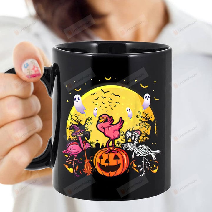 Flamingos Pumpkins Boo Moon Halloween Coffee Mug To Child Men Women Gifts For Halloween