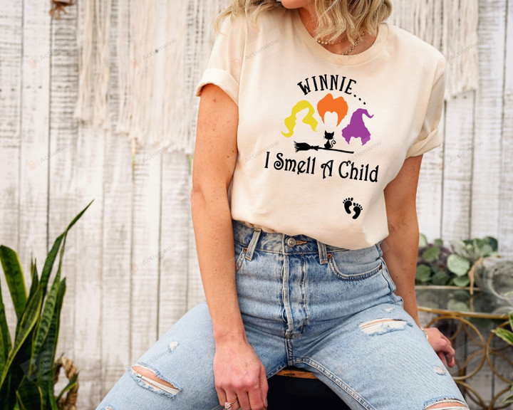 Winnie I Smell A Child Shirt, Pregnancy Announcement Shirt For Halloween, Sanderson Sisters Shirt, Halloween Maternity Gifts
