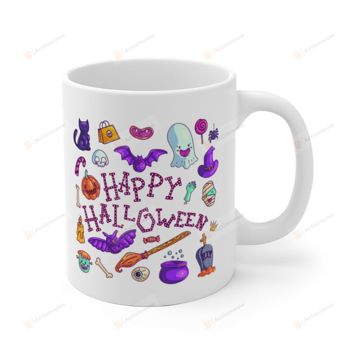 Happy Halloween Mug, Halloween Themed Coffee Mug, Halloween Pattern Mug, Halloween Party Gifts