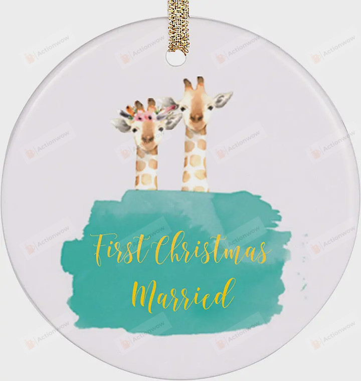First Christmas Ornament, Giraffe Couple Ornament, Christmas Gift Ornament