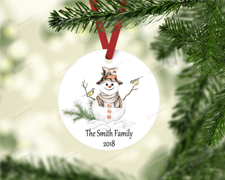 Personalized Snowman Ornament, Gifts For Family Ornament, Christmas Gift Ornament