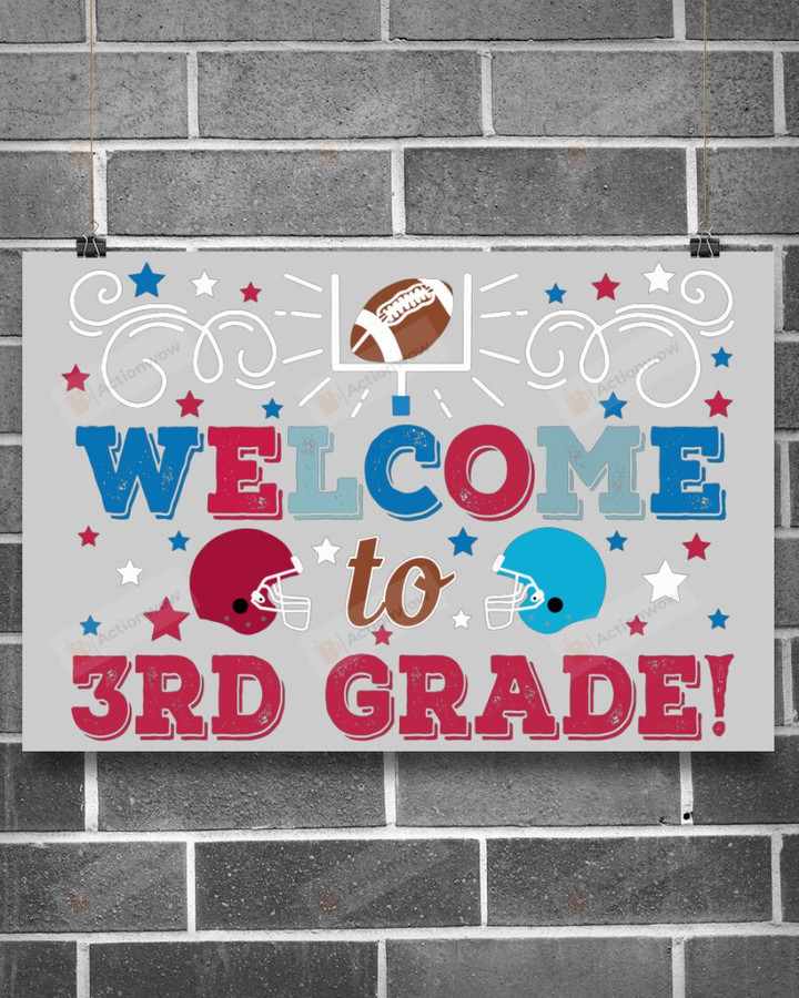 Welcome To 3rd Grade, Rugby Poster Canvas, Classroom Poster Canvas