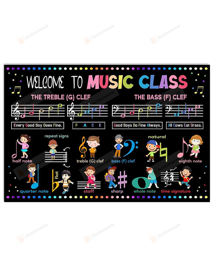 Welcome To Music Class Poster Canvas, Music Classroom Poster Canvas, Classroom Decor Poster Canvas