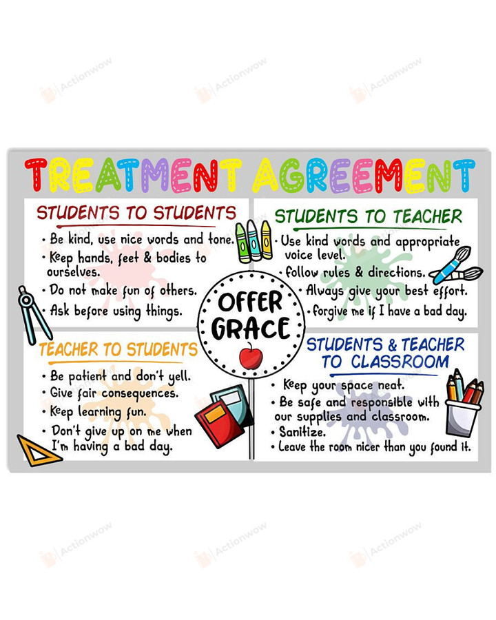Treatment Agreement Horizontal Poster Home Decor Wall Art Print No Frame Or Canvas 0.75 Inch Frame Full-Size Best Gifts For Birthday, Christmas, Thanksgiving, Housewarming