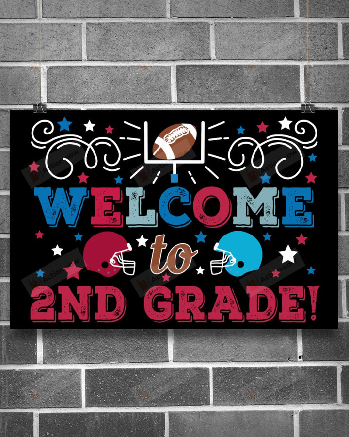 Welcome To 2nd Grade Poster Canvas, Ruby Sport Art Poster Canvas, Classroom Poster Canvas