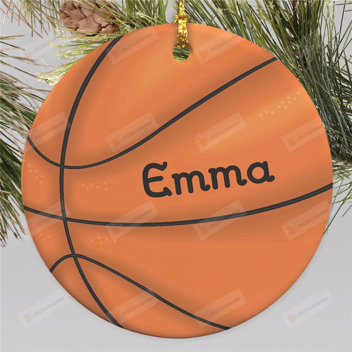 Personalized Basketball Ornament Basketball Player Gifts Basketball Team Gifts Custom Basketball Hanging Decoration Christmas Tree Decor Christmas Ceramic Ornament