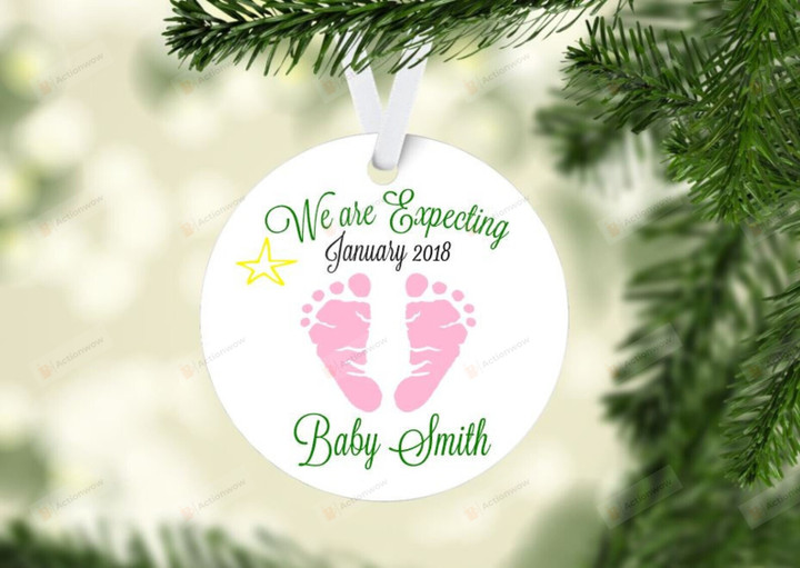 Personalized We Are Expecting Ornament, Gift For Baby Ornament, Christmas Gift Ornament