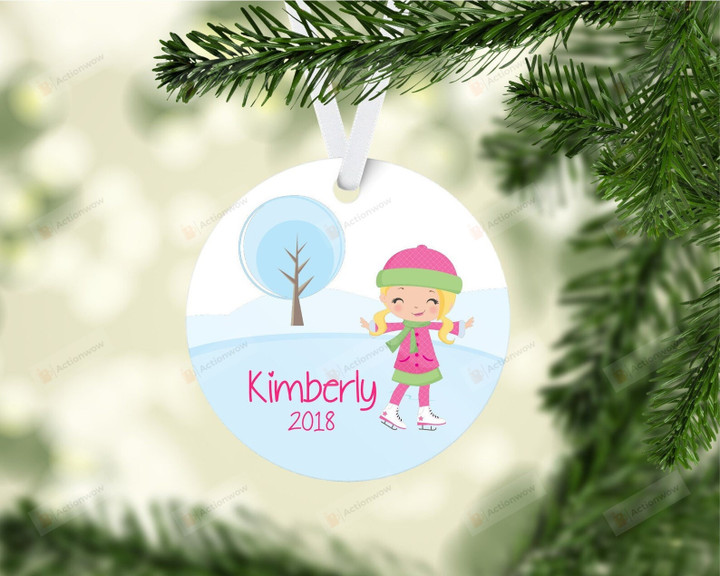 Personalized Little Girl In Winter Ornament, Gifts For Baby Girl Ornament, Christmas Gift Ornament
