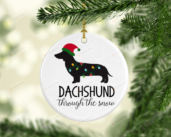 Personalized Dachshund Ornament, Dog Lover Ornament, Christmas Gift Ornament