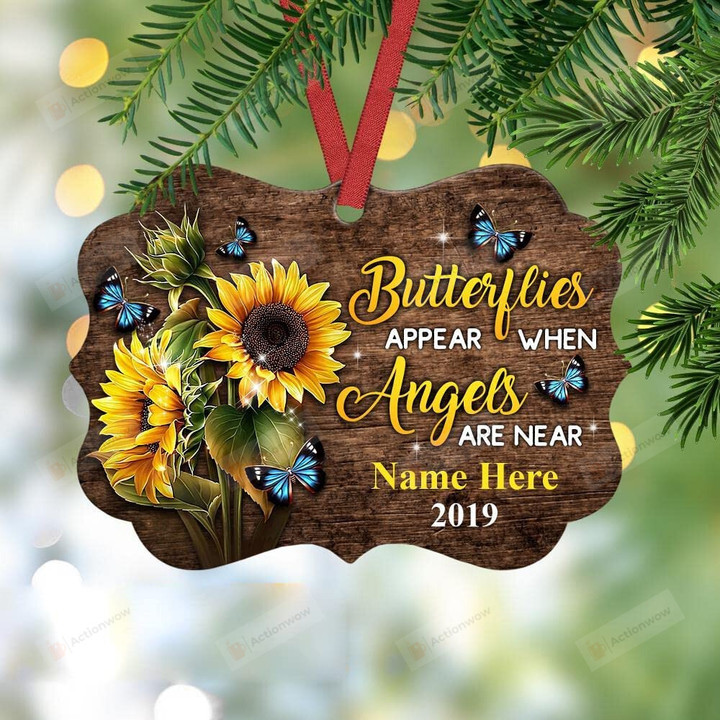 Memorial Ornament Personalized Sunflower Butterflies Appear When Angels Are Near Benelux Ornament Hanging Car Window Dress Up Great Gifts For Christmas Thanksgiving Birthday Christmas Tree Ornament