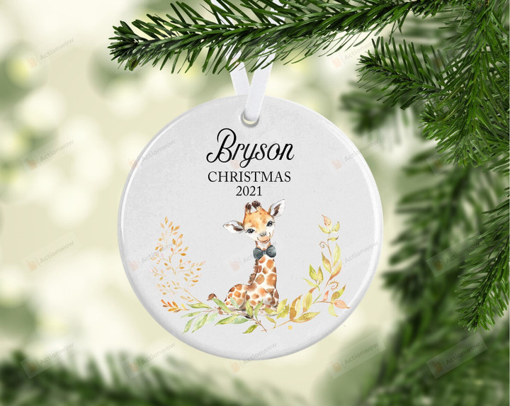 Personalized Christmas With Giraffe Ornament, Gifts For Giraffe Ornament, Christmas Gift Ornament