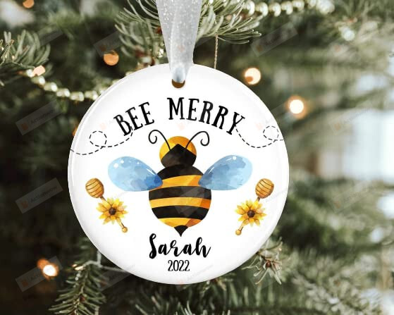 Personalized Christmas 2022 Ornaments For Kids Bee Ornaments Baby's First Christmas Ornaments Gift For Baby New Born
