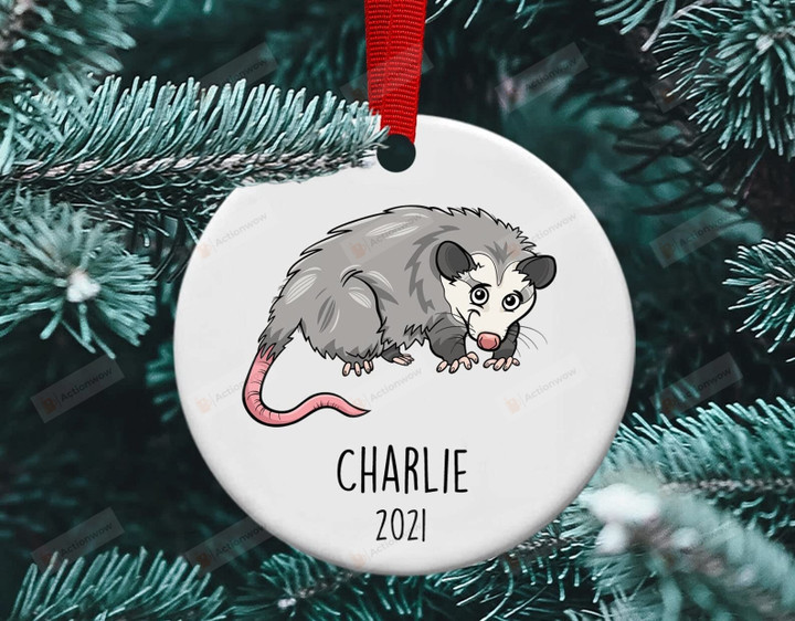 Personalized Opossum Christmas Ornament Opossum Ceramic Ornament Opossum Christmas Tree Decoration Gifts For Opossum Lover Hanging Xmas Tree