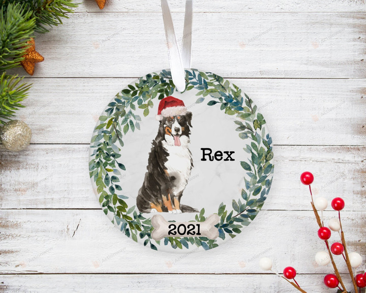 Personalized Bernese Mountain Dog Ornament, Gifts For Dog Owners Ornament, Christmas Gift Ornament