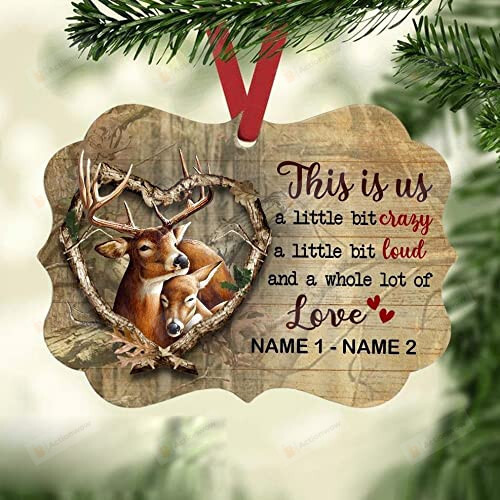 Personalized This Is Us Deer Hunting Couple Benelux Ornament Buck And Doe Couple Ornament For Wife Husband Couple Keepsake Gift Wedding Anniversary Window Dress Up Christmas Tree Decor