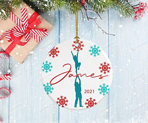 Personalized Cheerleader Ornament, Cheer Stunt Team Custom Name Ornament - Merry Xmas Gifts For Cheerleading Lovers/ Sport Lovers, Cheerleaders, Christmas Tree Decoration