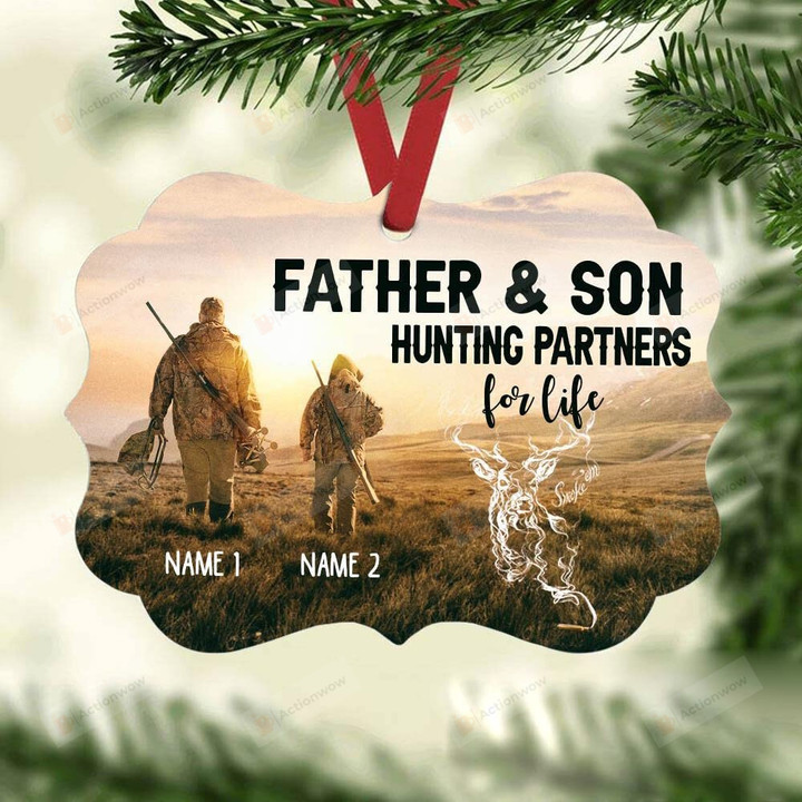 Personalized Christmas Ornament 2021 Father And Son Hunting Partners For Life Ornaments Benelux Aluminum Ornament For Christmas Trees Decoration Ornament Gifts For Hunter Ornament In Christmas