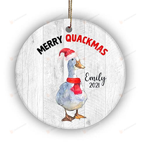Personalized Merry Quackmas Ornament, Custom Christmas Duck Ornament - Merry Xmas Gifts For Farmers, Christmas Tree Decoration