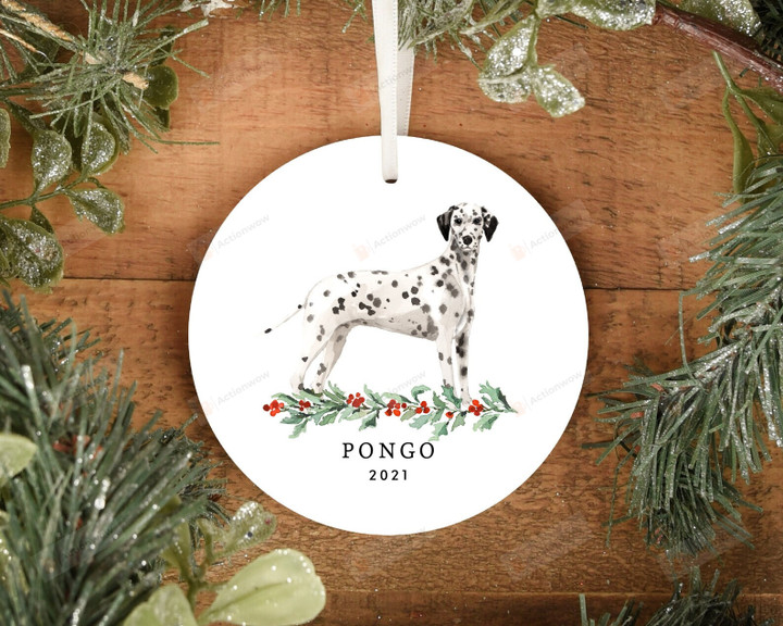 Personalized Dalmation Ornament, Dog Lover Ornament, Christmas Gift Ornament