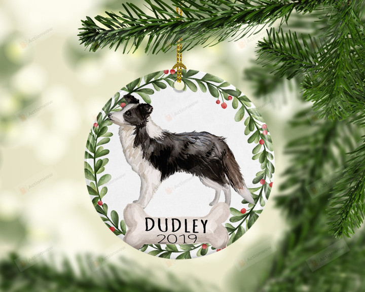 Personalized Border Collie Ornament, Gifts For Dog Owners Ornament, Christmas Gift Ornament