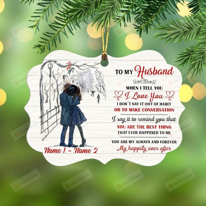 Personalized To My Wife Husband Christmas Benelux Ornament I Love You Keepsake Gift Hanging Car Window Dress Up Thanksgiving Birthday Christmas Tree