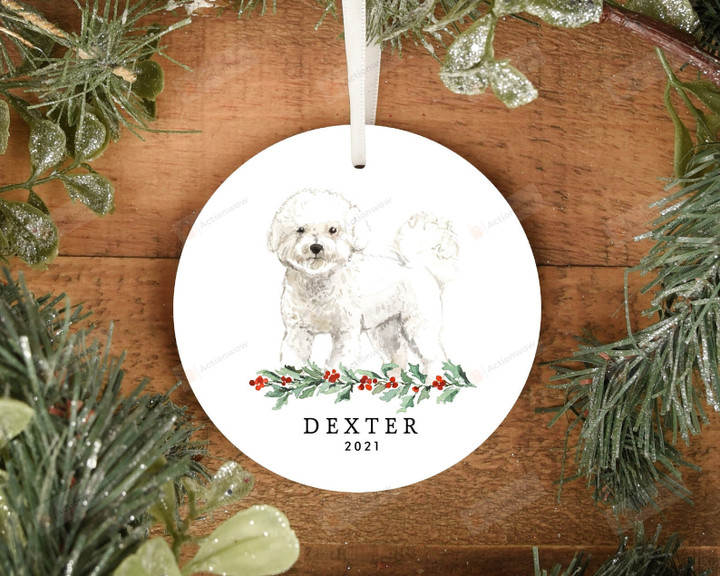 Personalized Bichon Frise Dog Ornament, Gifts For Dog Owners Ornament, Christmas Gift Ornament