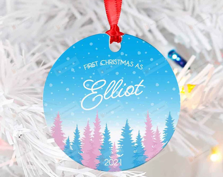 Personalized Transgender Christmas Ceramic Ornament Trans Name Change FTM or MTF Gifts Gender Reassignment Top Surgery Pride Transgender Xmas Gifts Hanging Decor